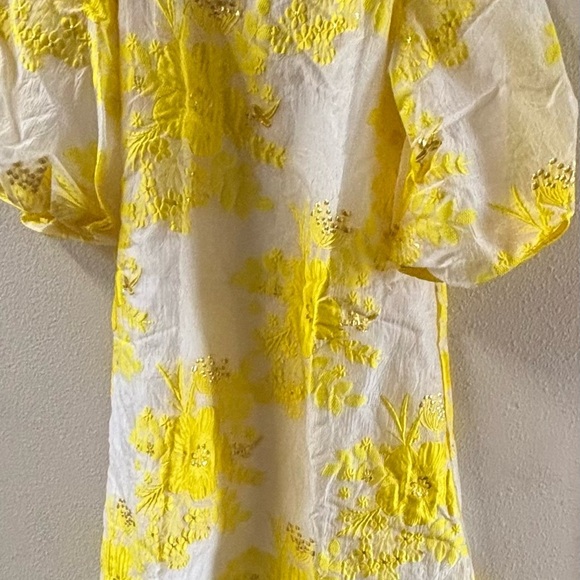 STYLEWE Yellow and White Asymmetrical Cold Shoulder Dress - Picture 2 of 3